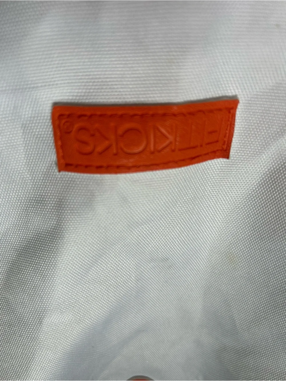 FITKICKS White Canvas Backpack with Orange Trim
